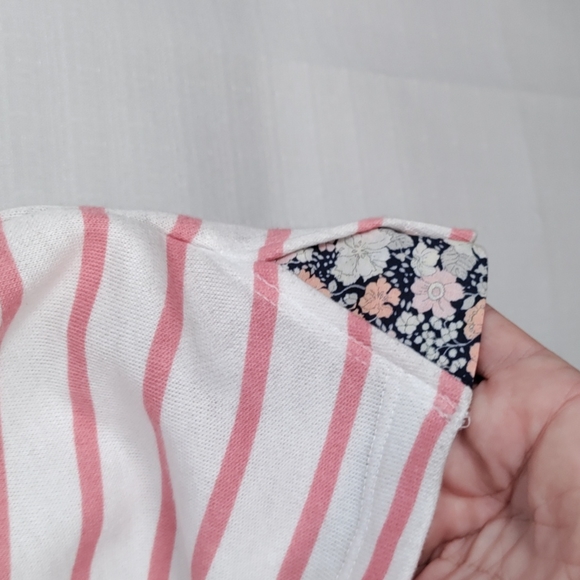 12500 Heyton navy & peach stripe french terry tunic blouse M - Picture 5 of 10